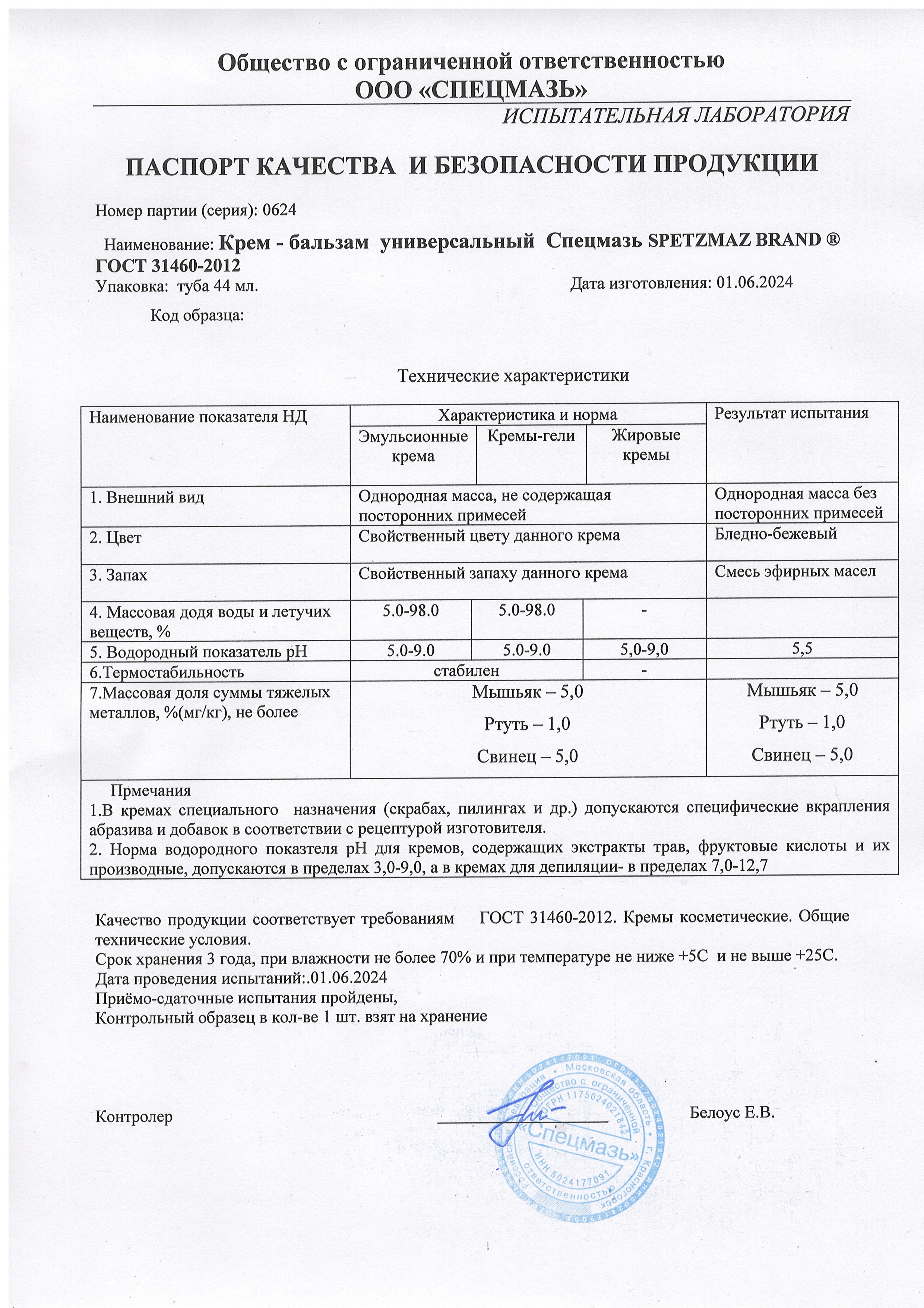 Паспорт №062024